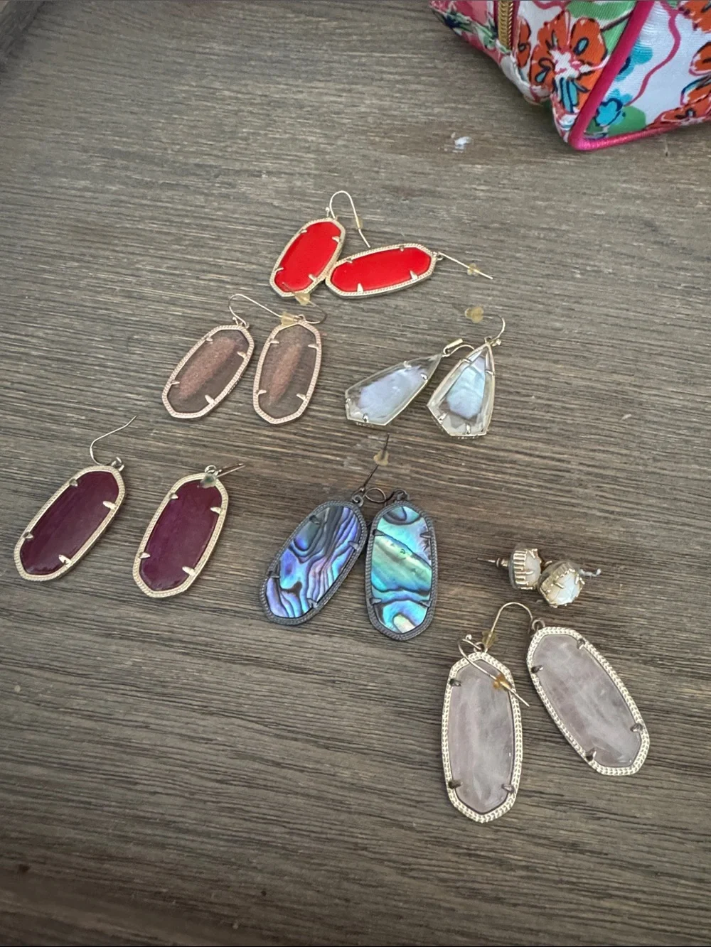 Kendra Scott Danielle Color Dangle Earrings Set - Red, Pink, Abalone